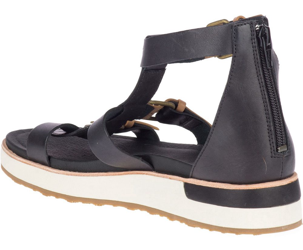Merrell Sandals Black - Roam Mid Buckle - Womens 47BUXOTJS